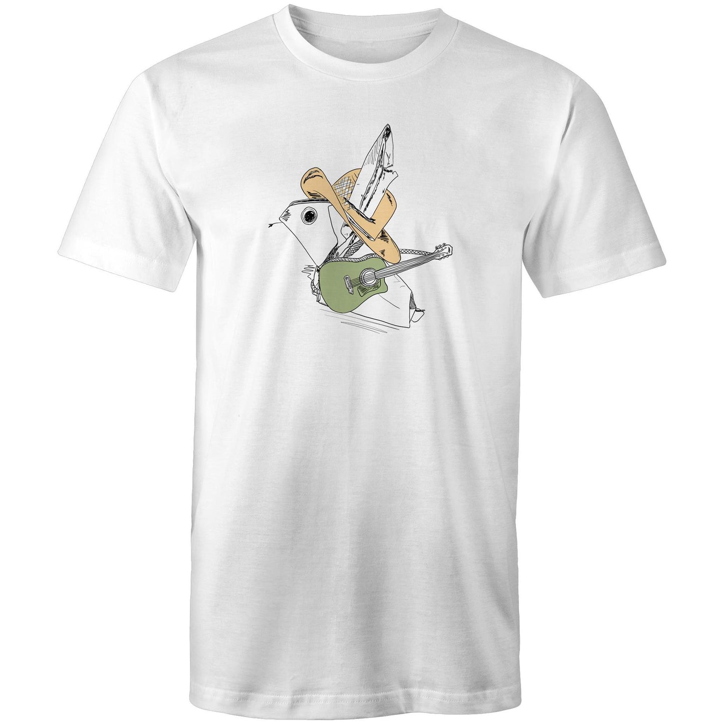 men’s tee green guitar origami cowboy