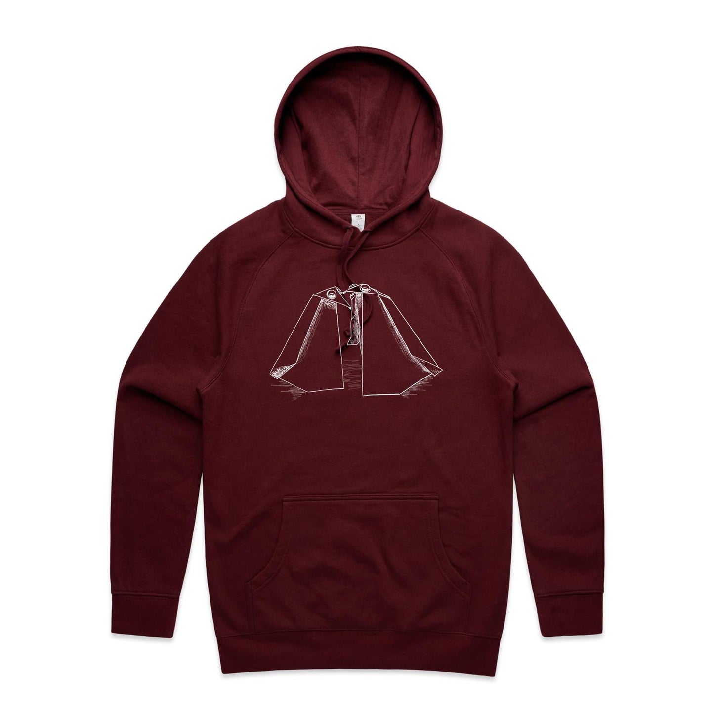 men’s hoodie origami penguin pals