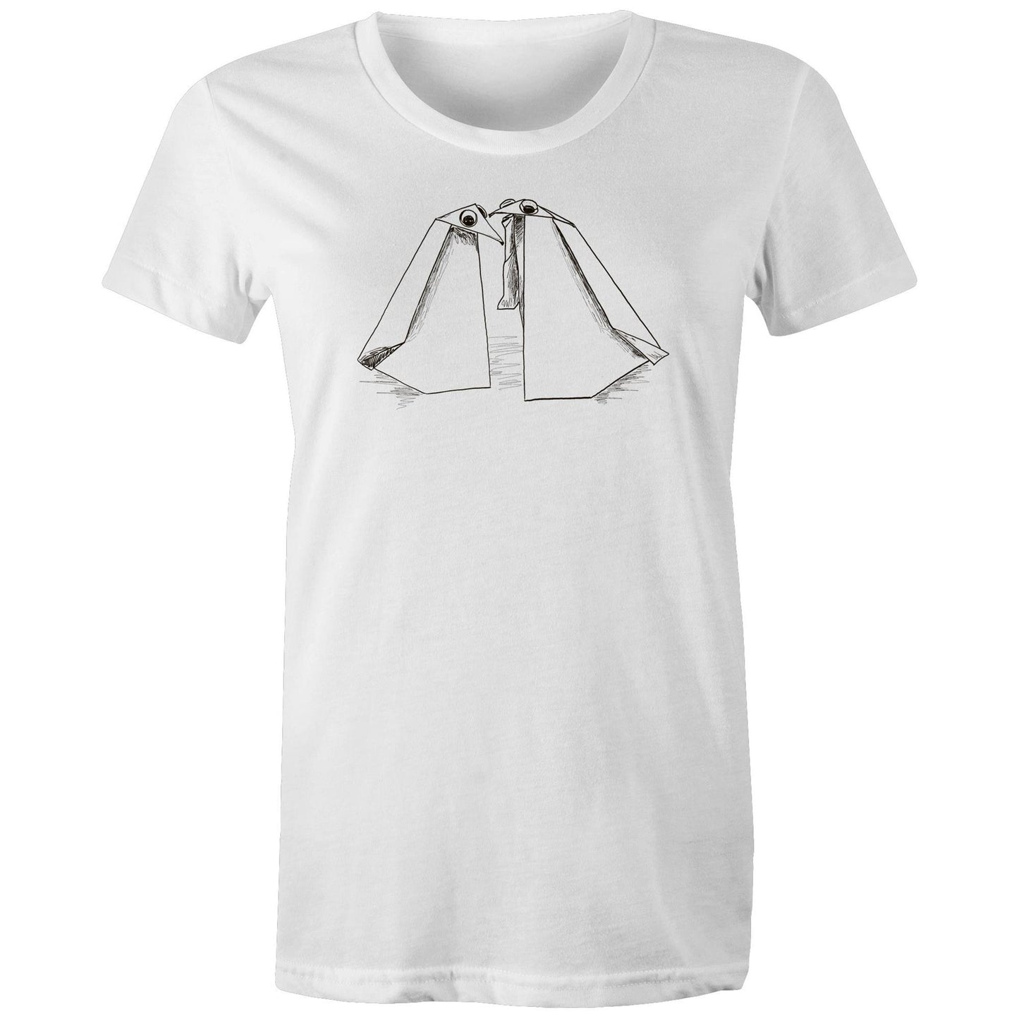 women’s tee origami penguin pals