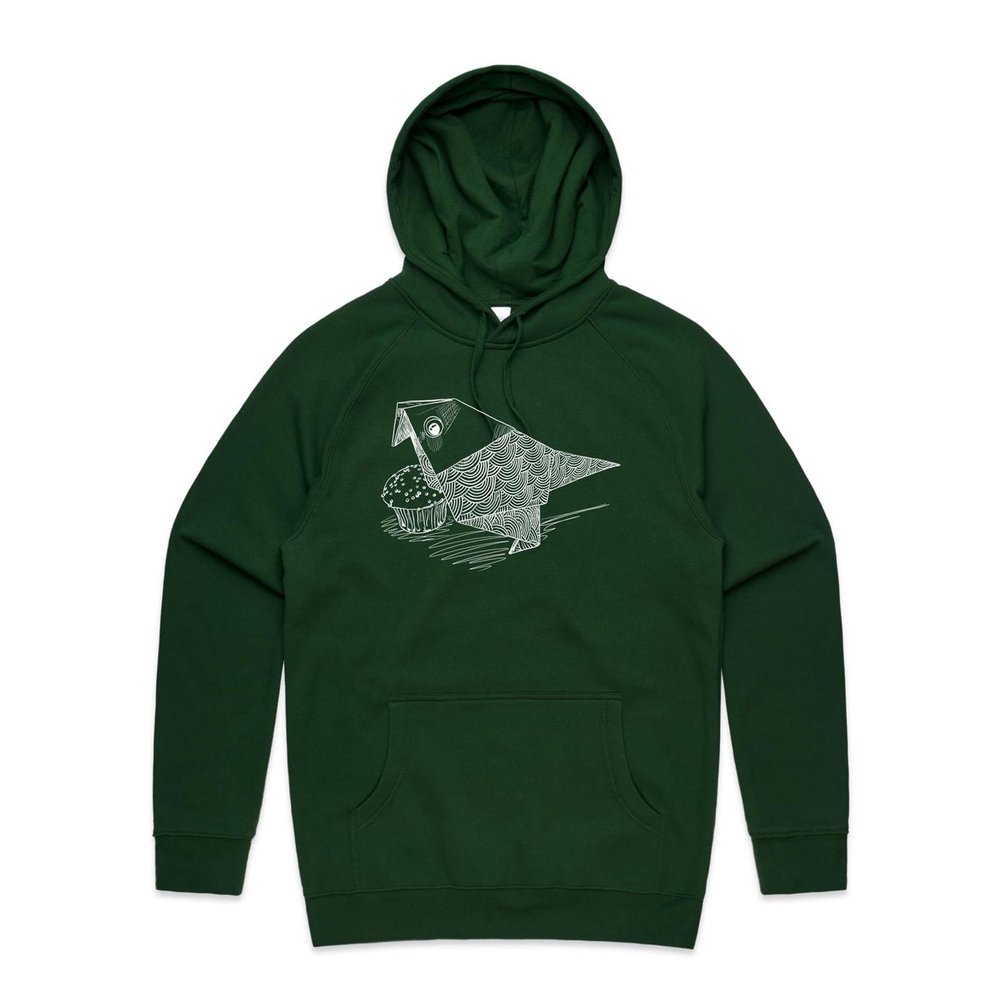 men’s hoodie origami bird with cake