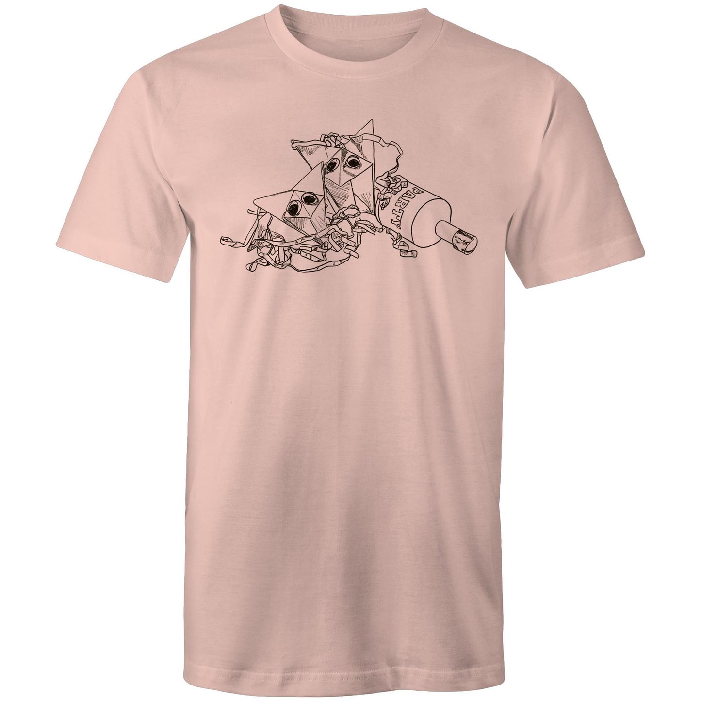 men’s tee origami fox party