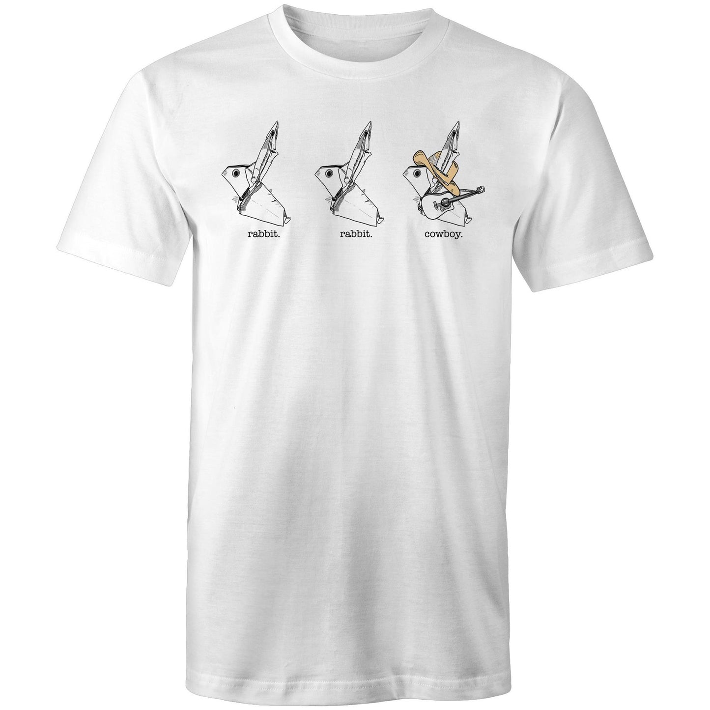 men’s tee origami rabbit rabbit cowboy