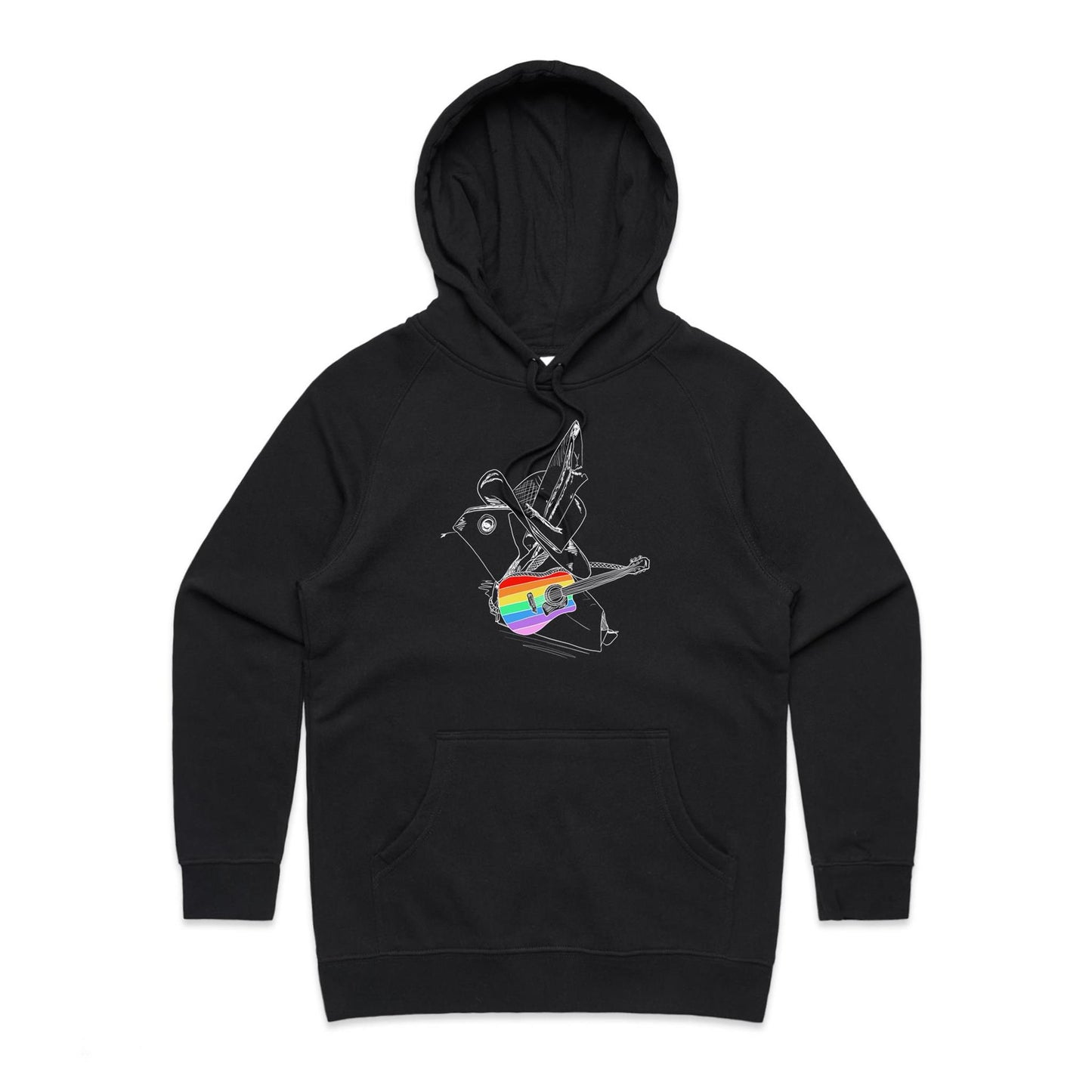women’s hoodie origami rainbow cowboy