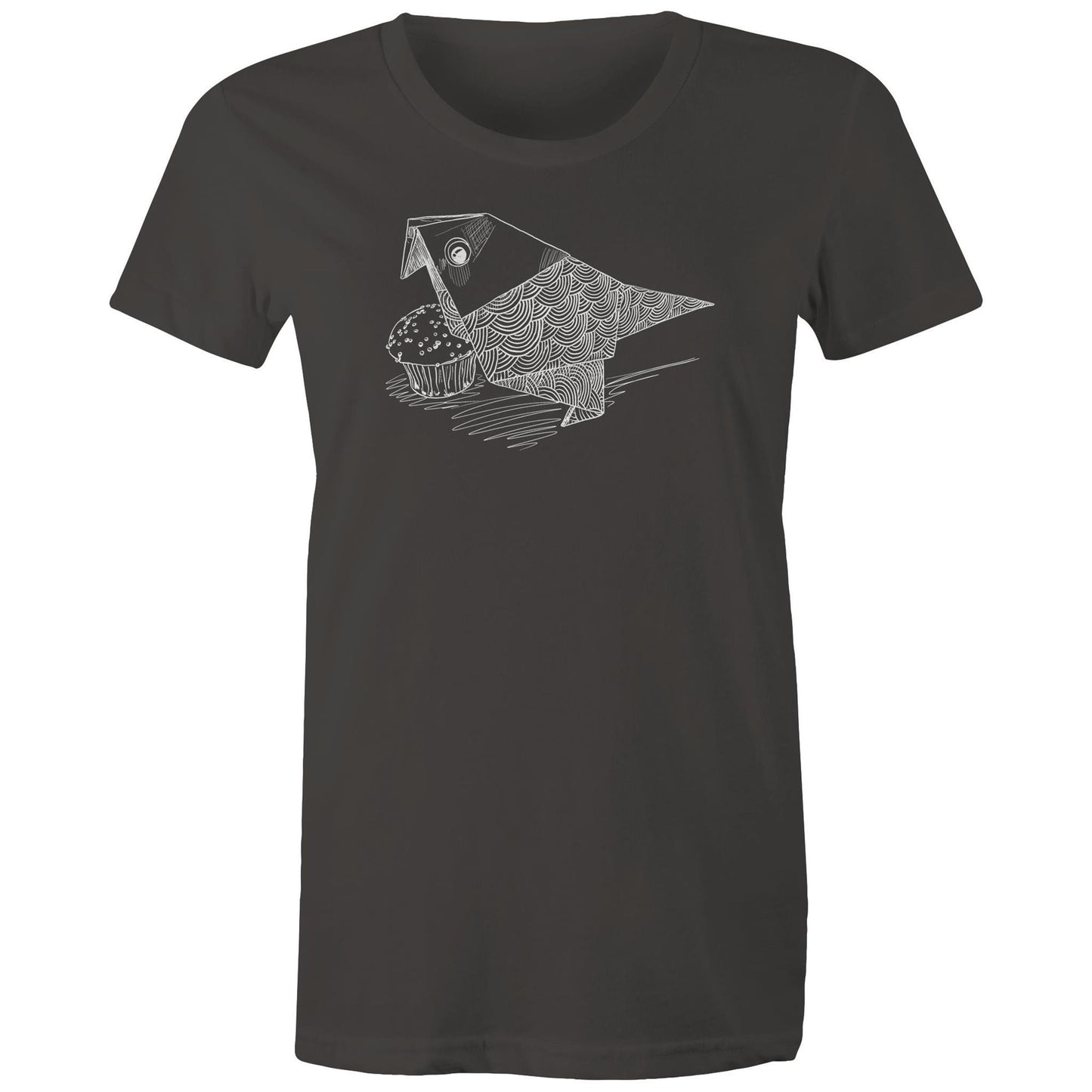 women’s tee origami bird with cake