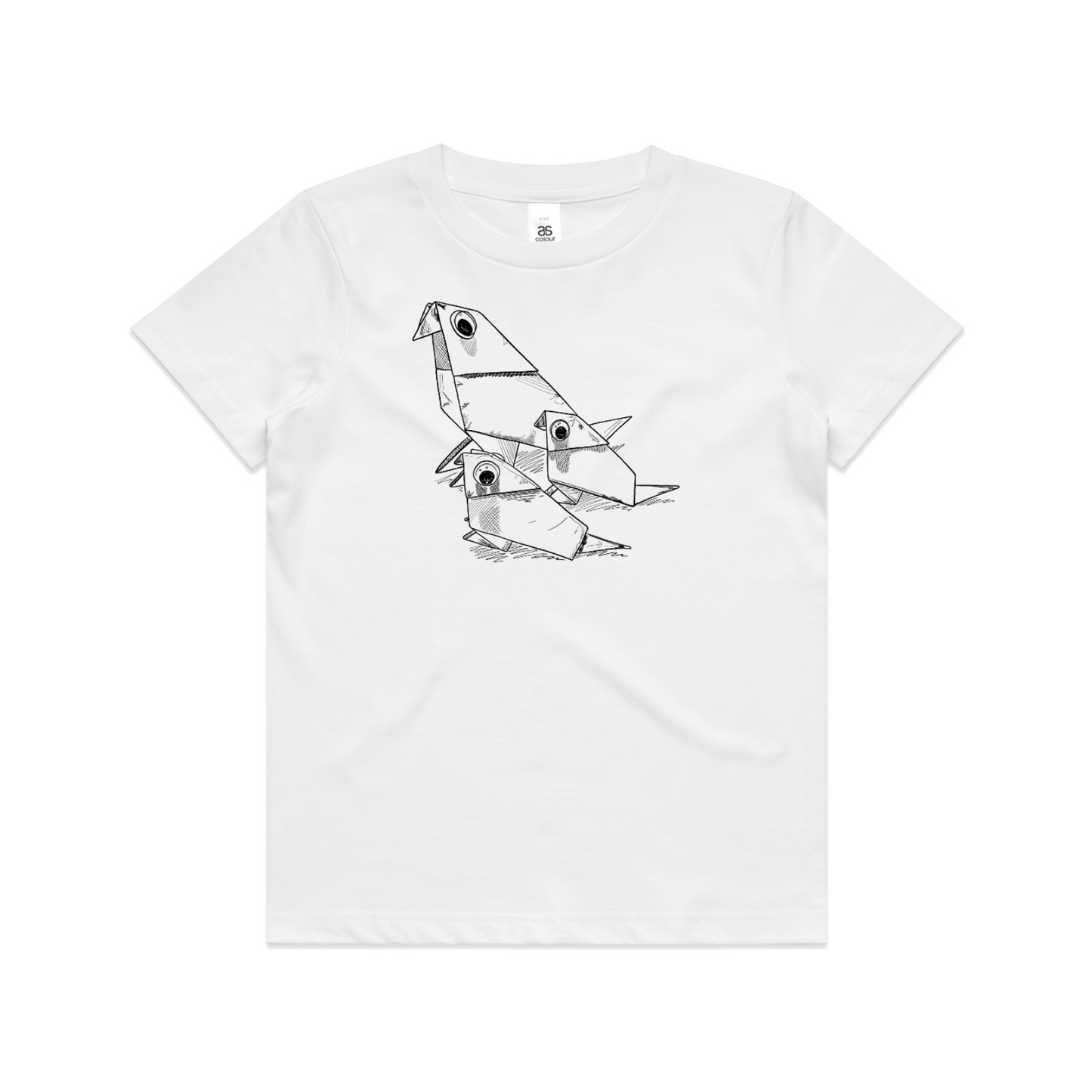 kids tee bird family