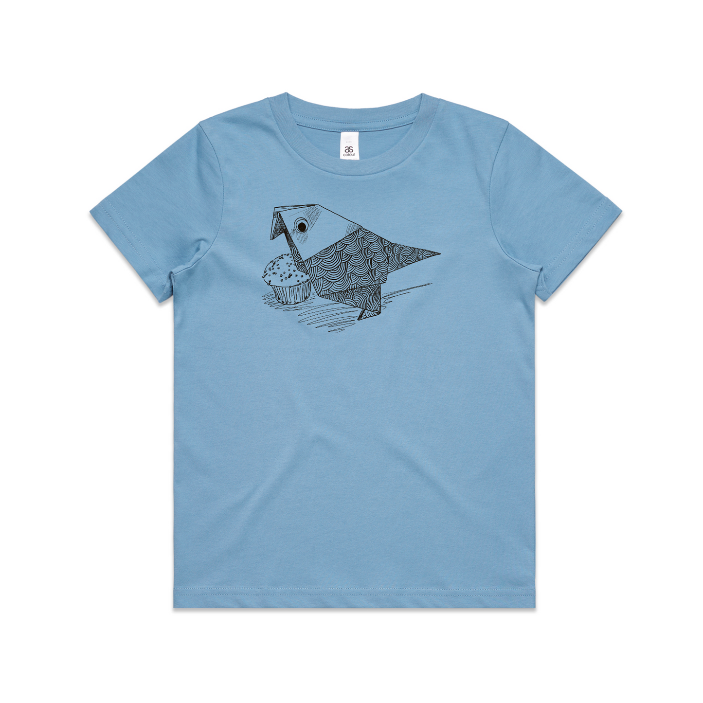 kids tee bird with cake