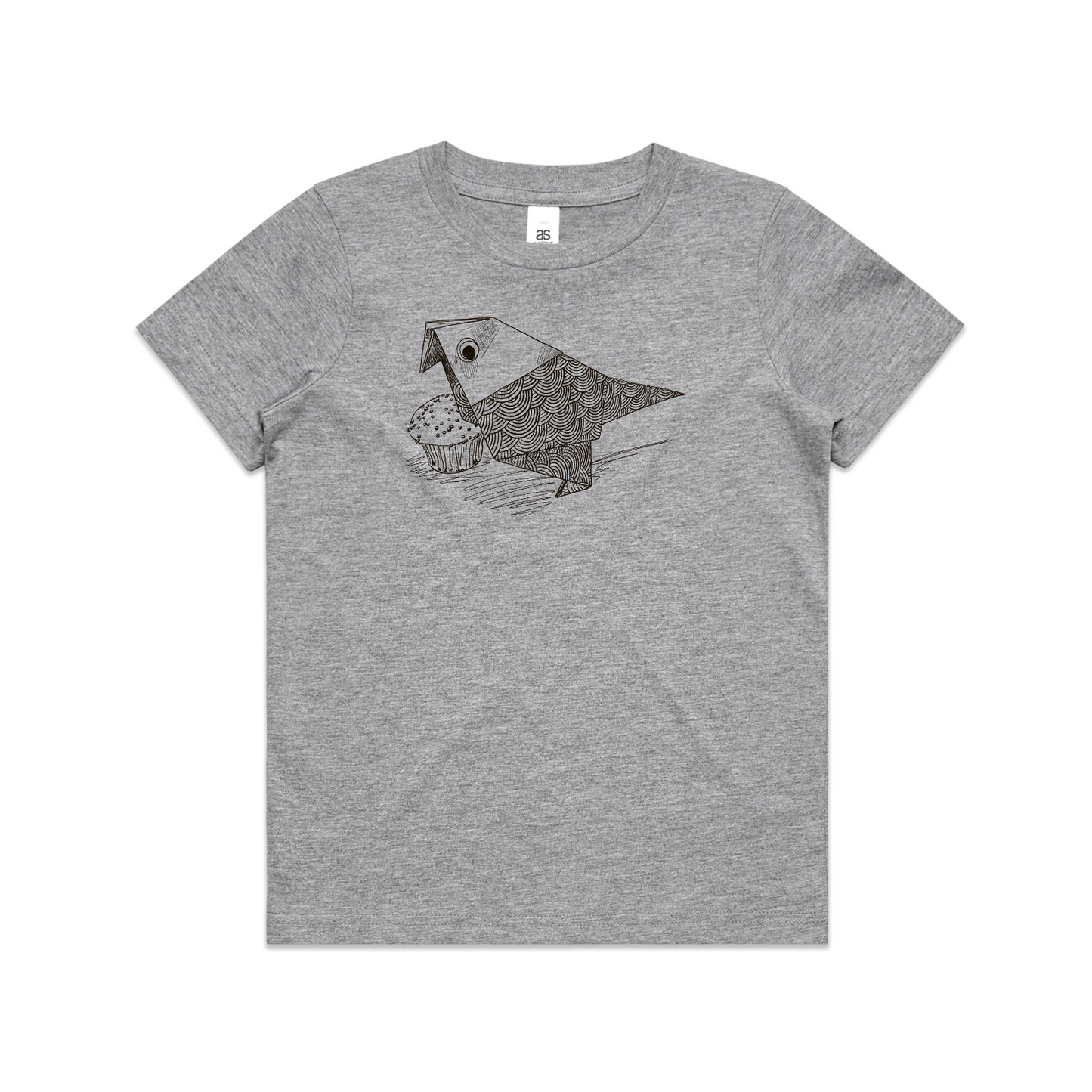 kids tee bird with cake
