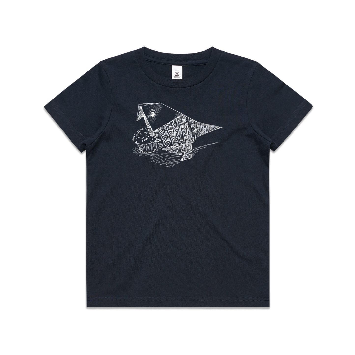 kids tee bird with cake