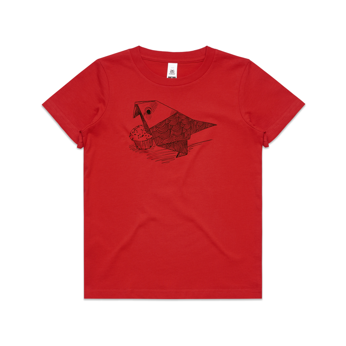 kids tee bird with cake