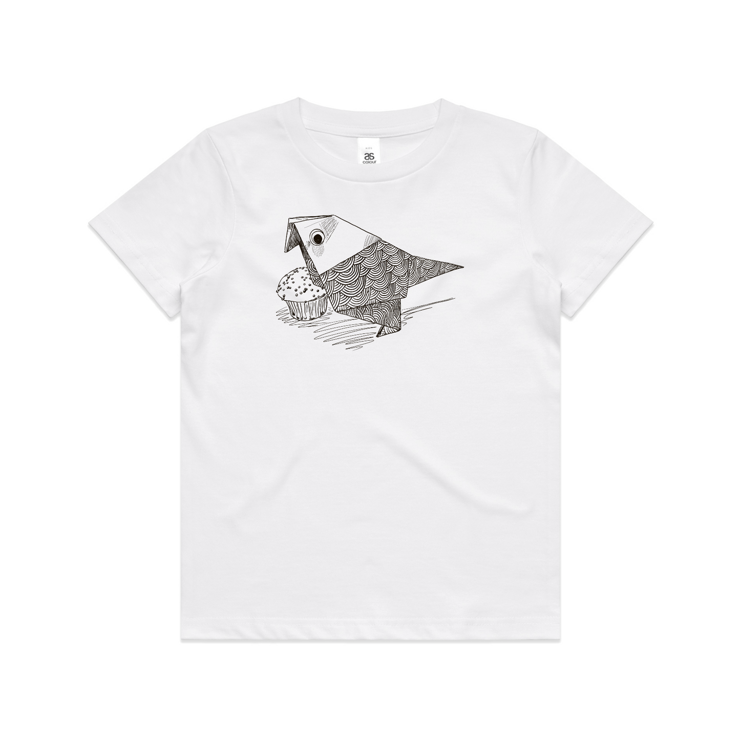 kids tee bird with cake