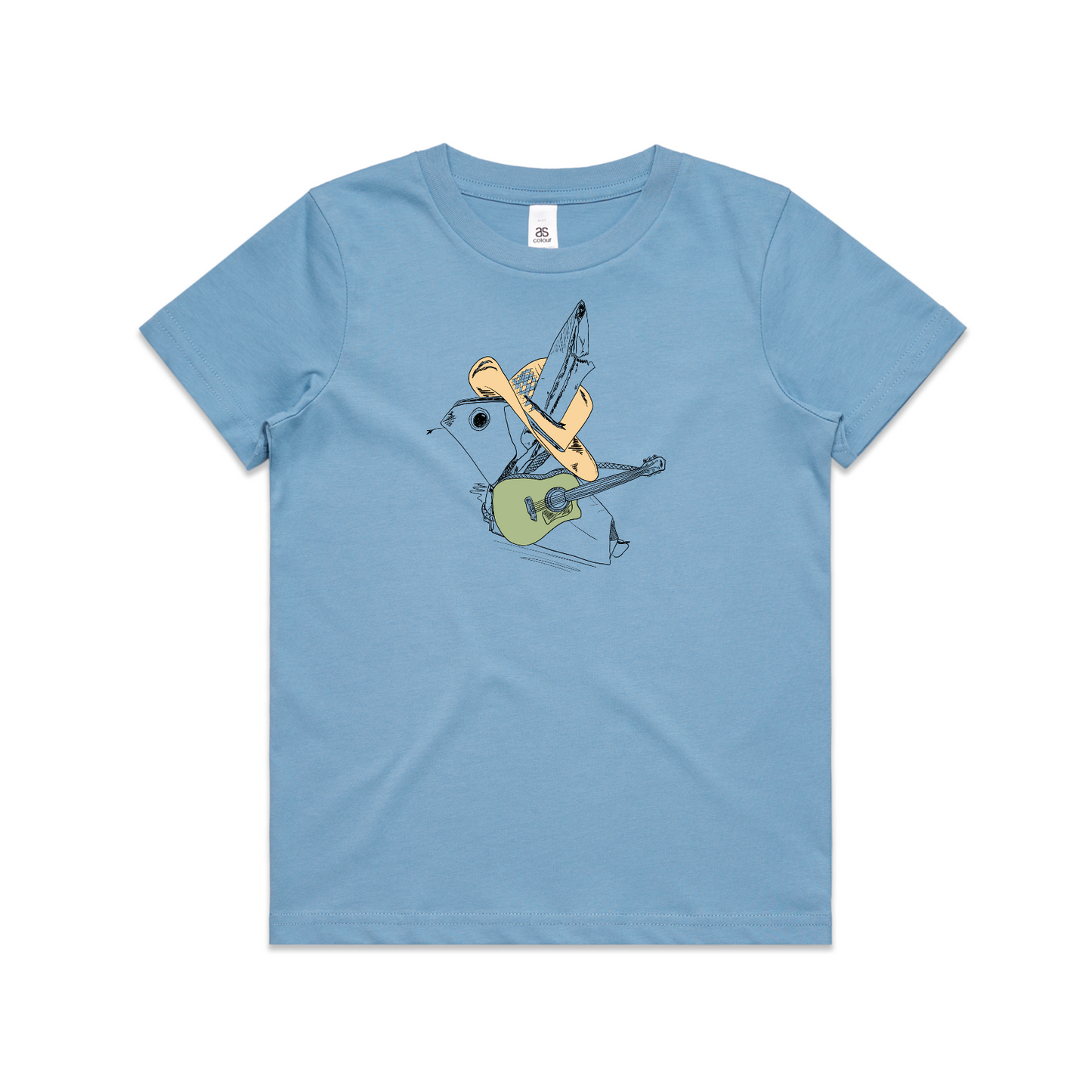 kids tee green guitar origami cowboy