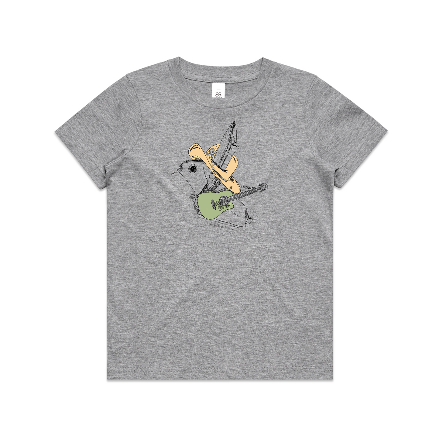 kids tee green guitar origami cowboy
