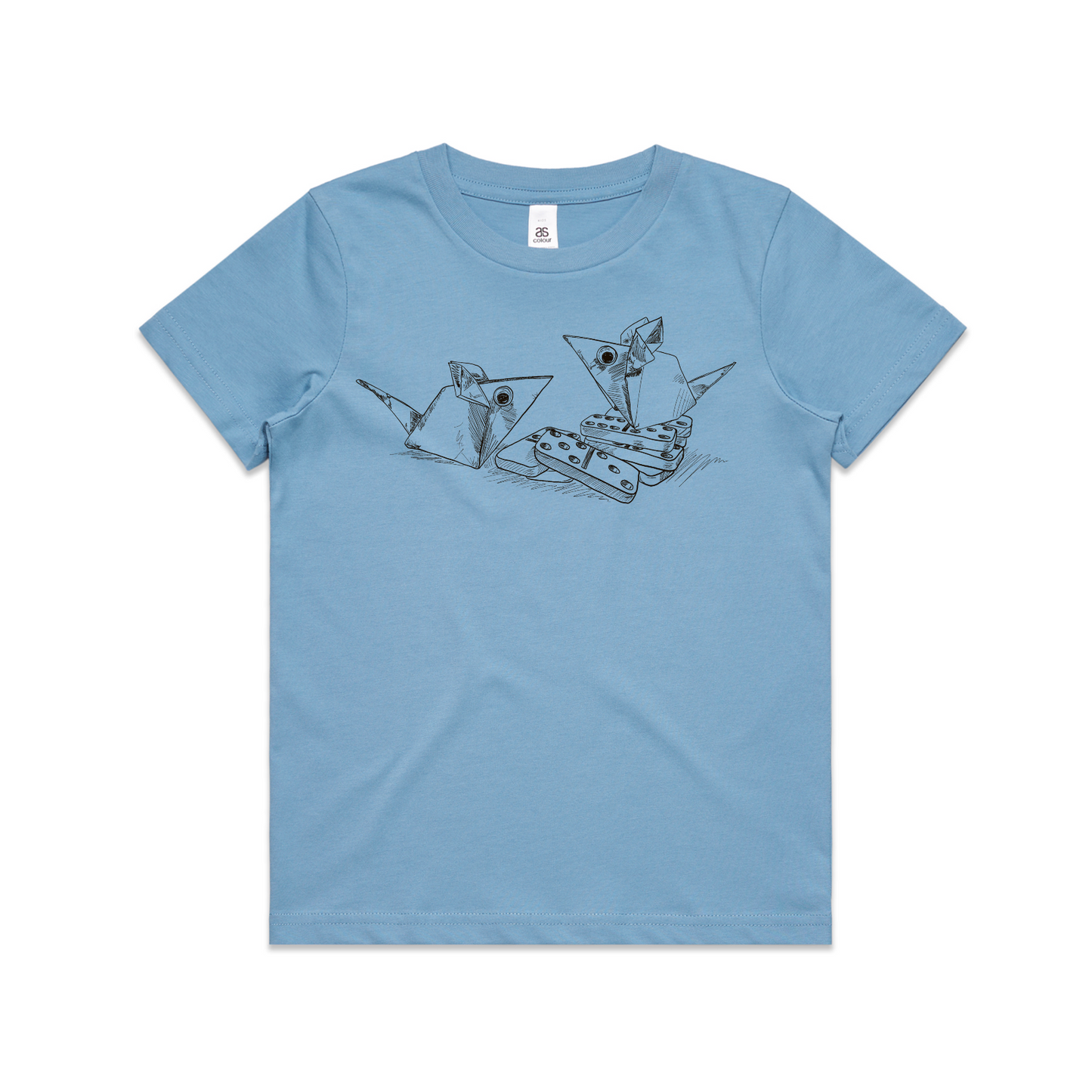 kids tee mice with dominoes