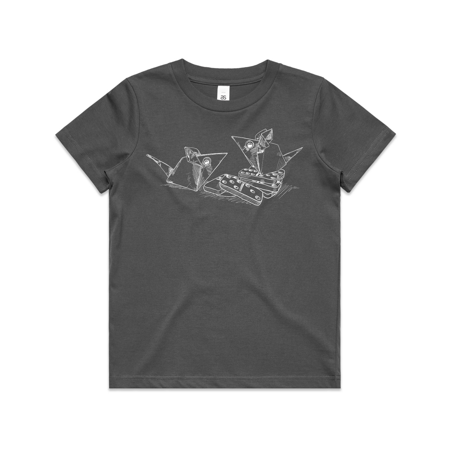 kids tee mice with dominoes