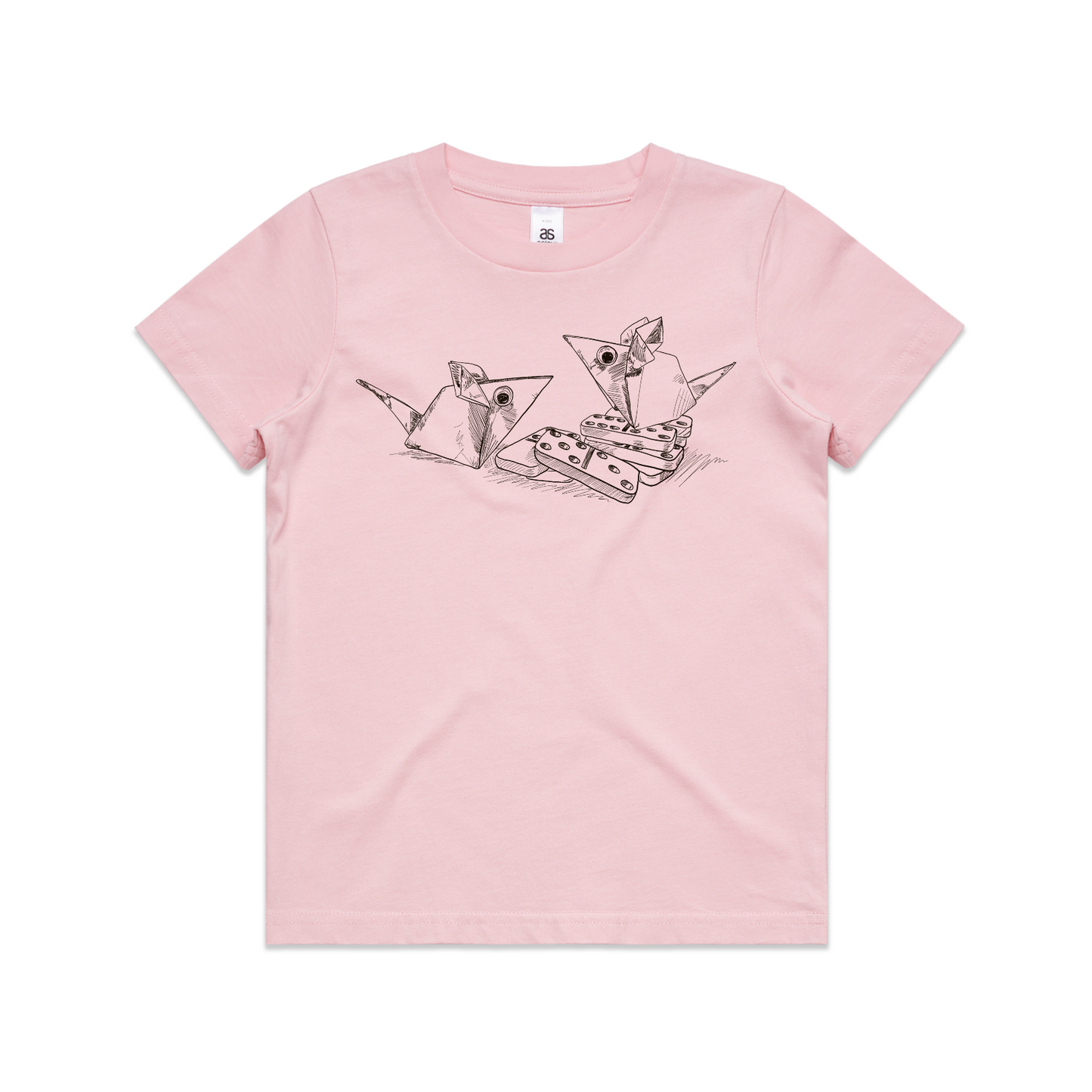 kids tee mice with dominoes
