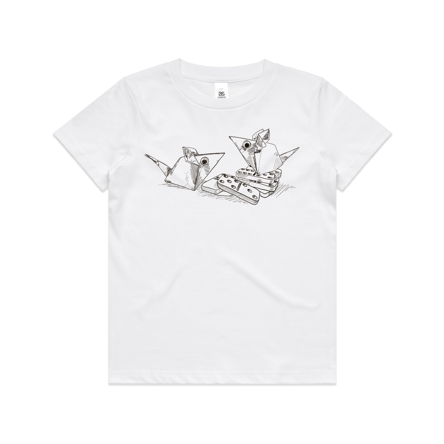 kids tee mice with dominoes