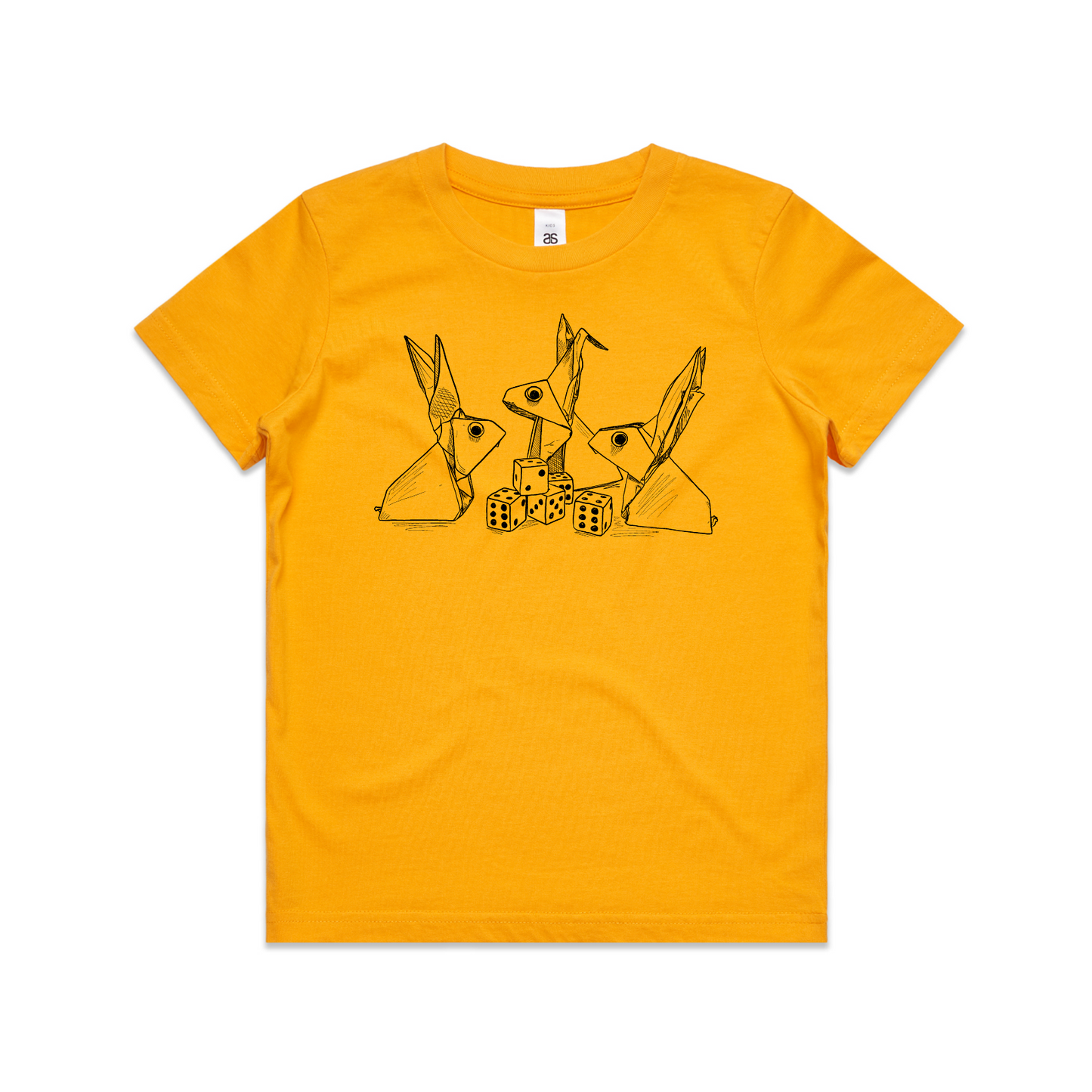 kids tee rabbits with dice