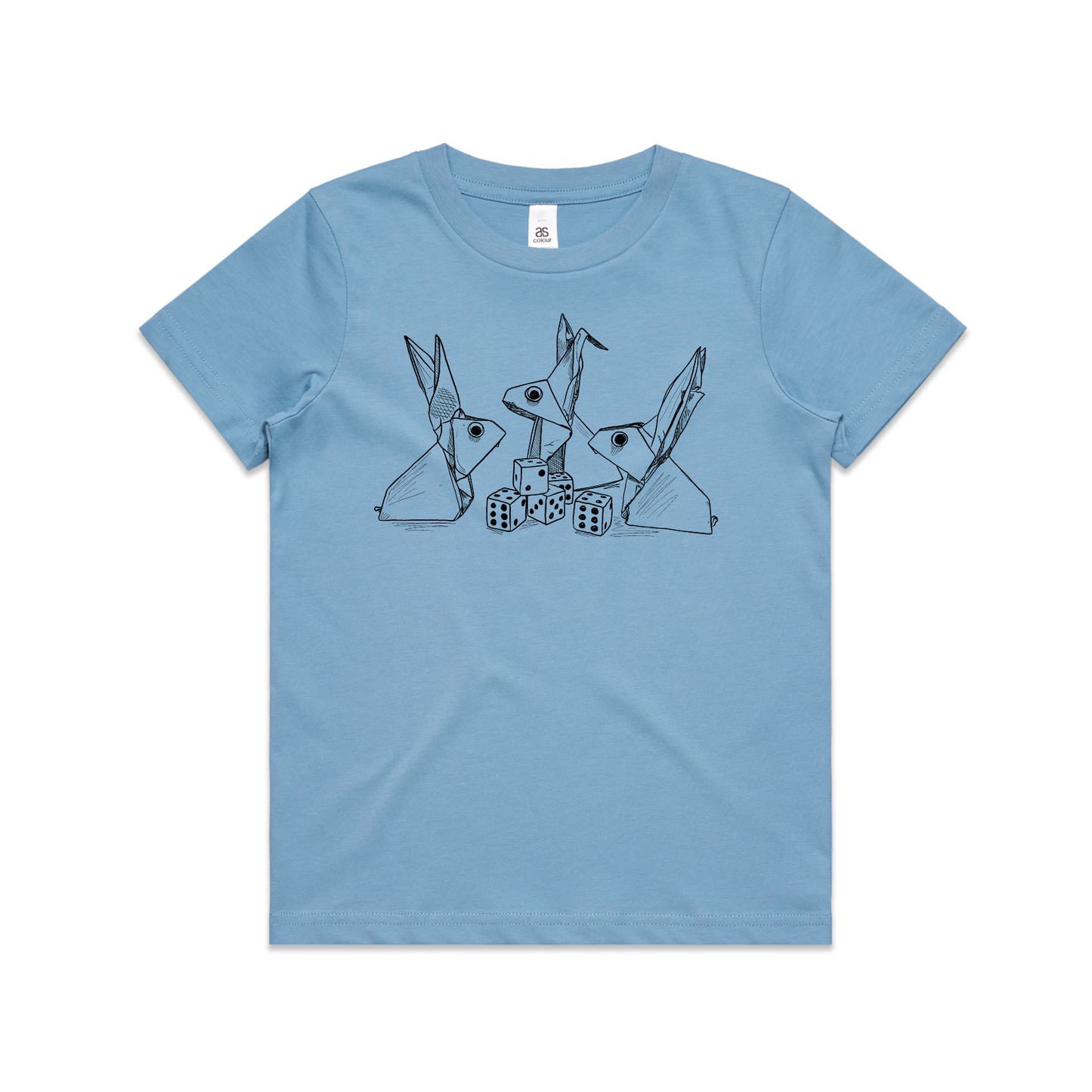 kids tee rabbits with dice