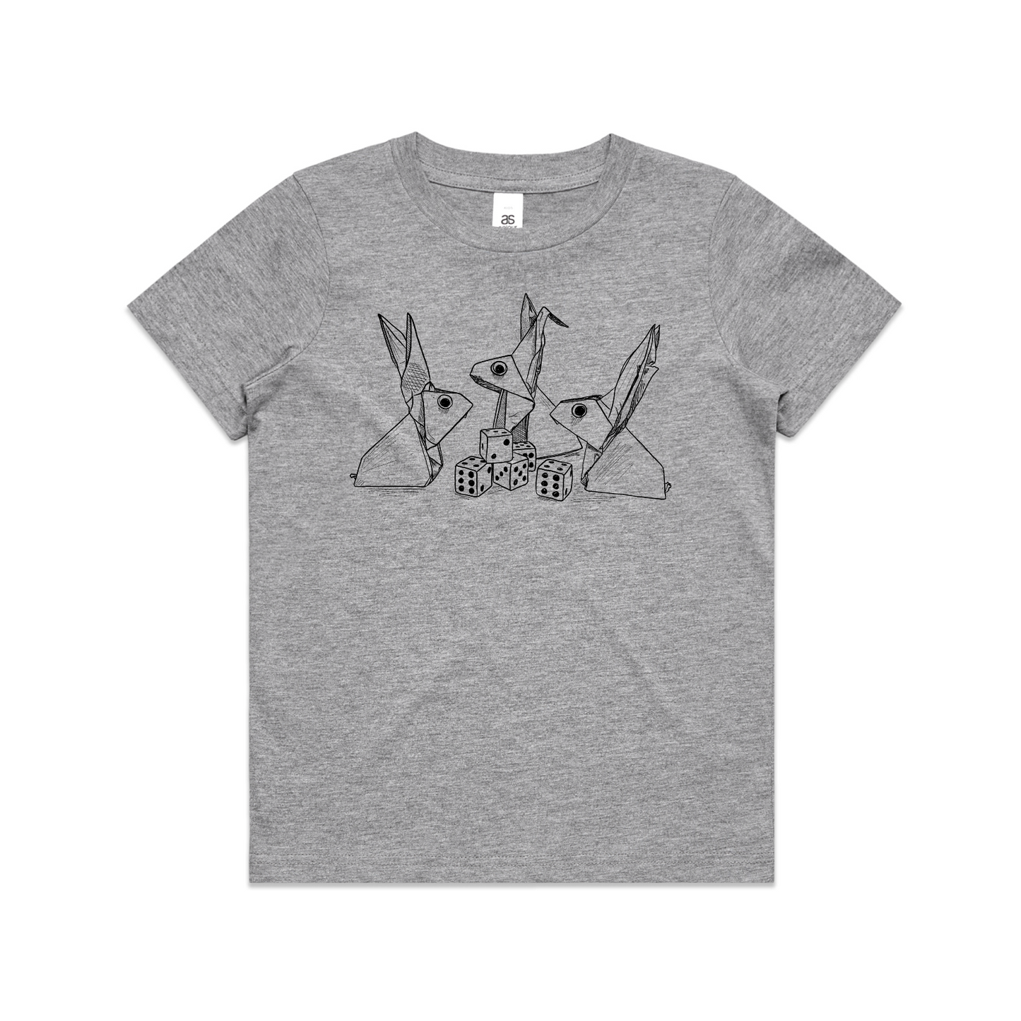 kids tee rabbits with dice