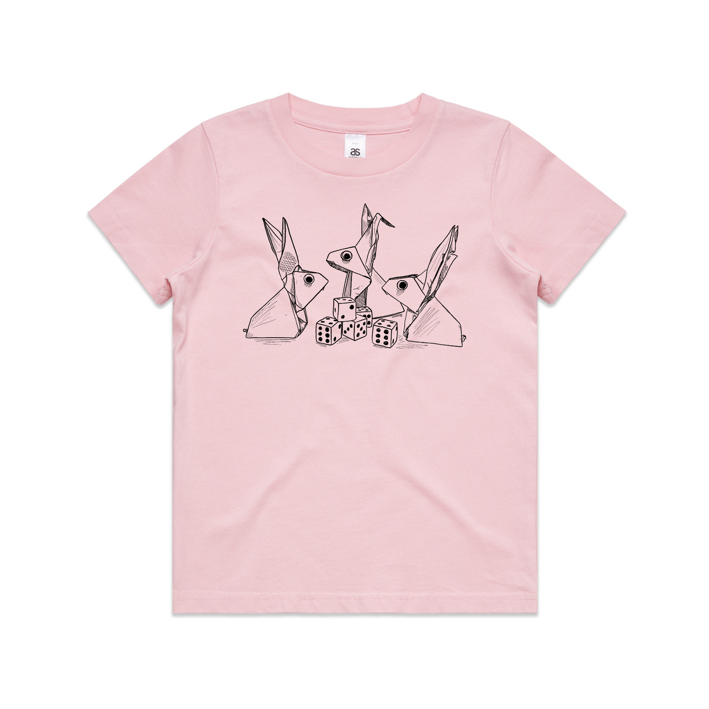 kids tee rabbits with dice