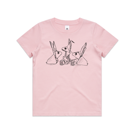 kids tee rabbits with dice